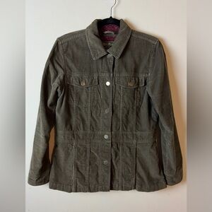 Women’s Eddie Bauer Corduroy Dark Olive Utility Jacket - Size Medium